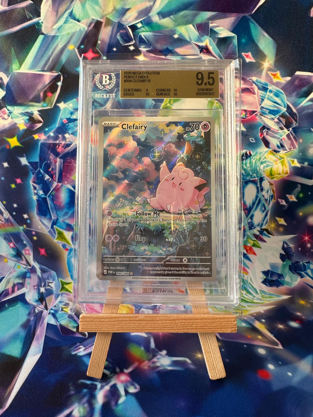 Clefairy IR (Mega Evolution Perfect Order #094, 2026) – BGS 9.5 GEM MINT · cert 0020993517