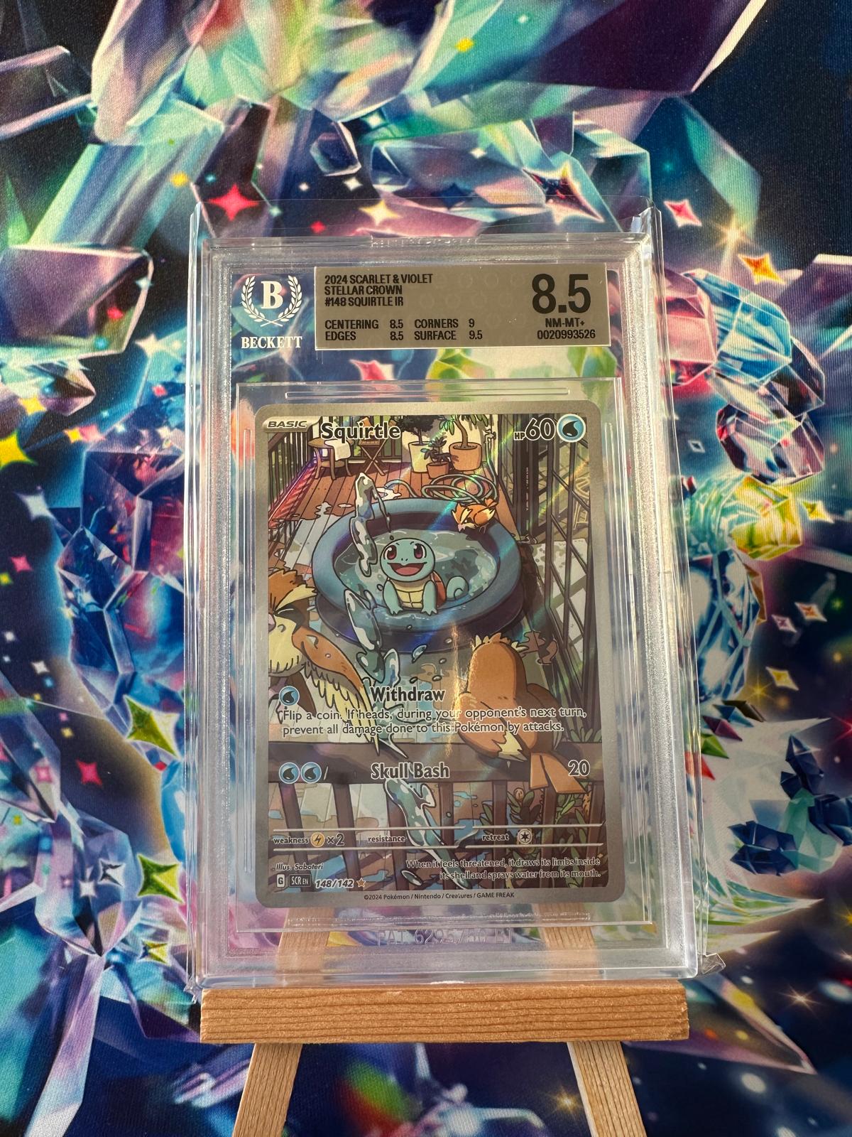 Squirtle IR (Scarlet & Violet Stellar Crown, 2024) – BGS 8.5 · cert 0020993526