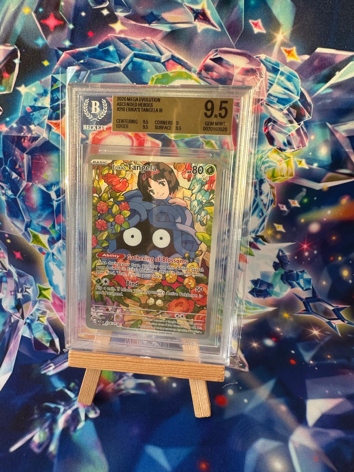 Erika's Tangela IR (Mega Evolution Ascended Heroes #218, 2026) – BGS 9.5 GEM MINT · cert 0020993528
