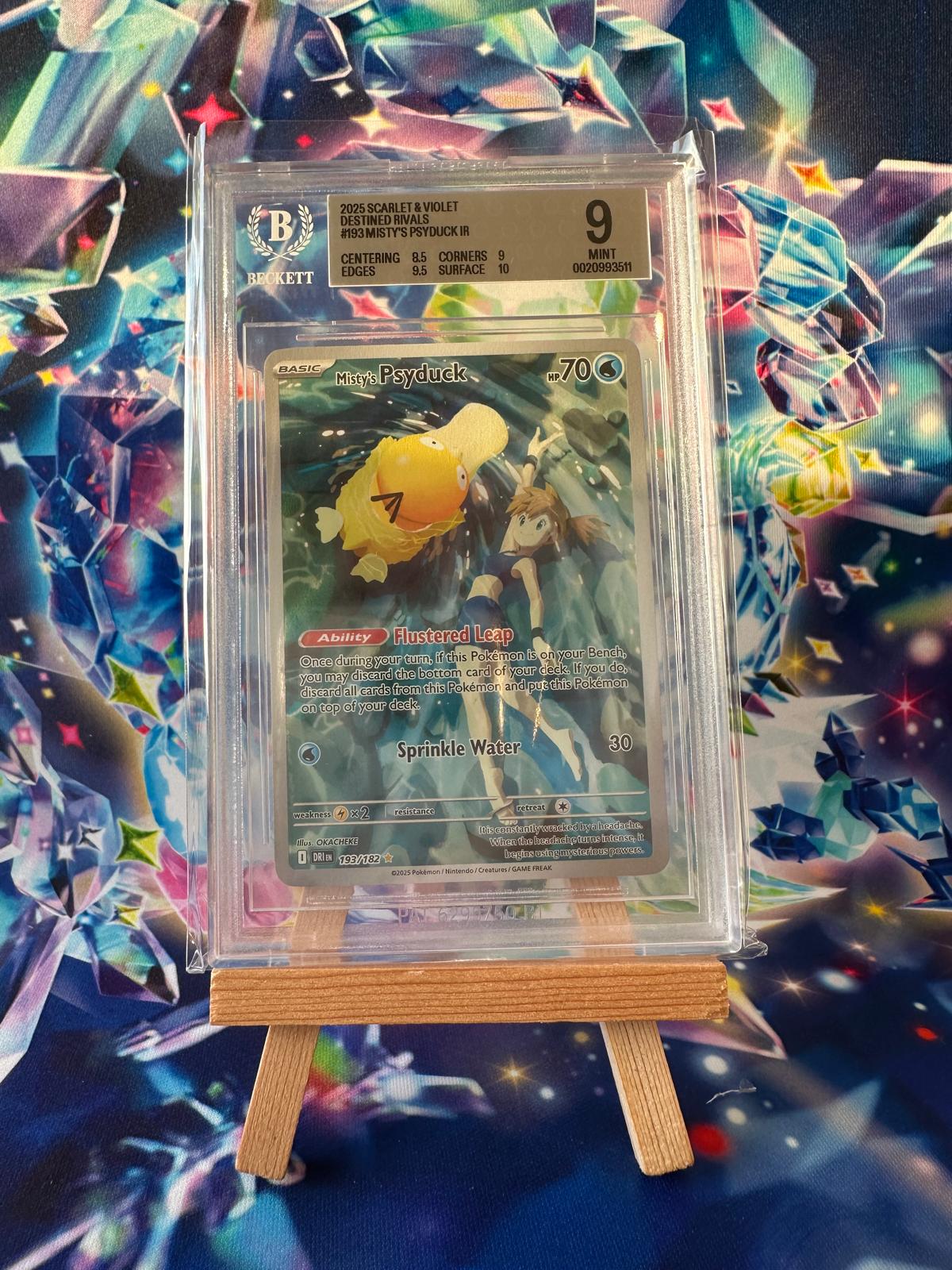 Misty's Psyduck IR (Scarlet & Violet Destined Rivals #193, 2025) – BGS 9 MINT · cert 0020993511