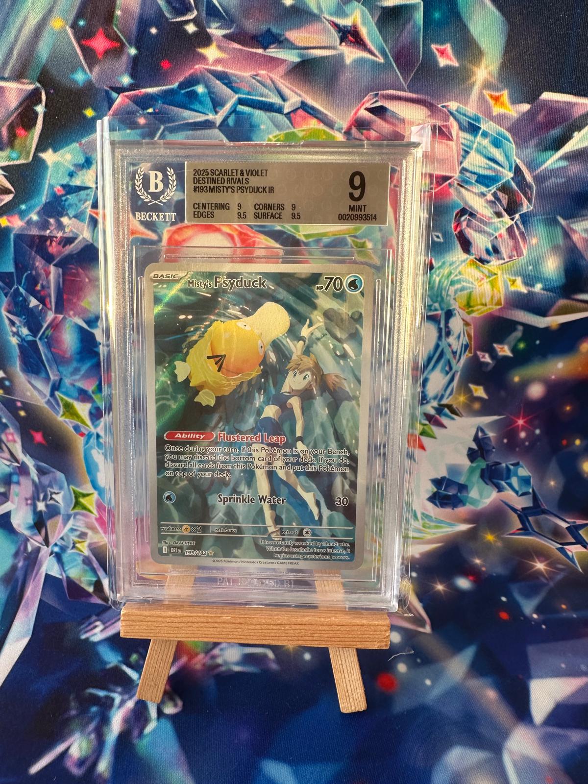 Misty's Psyduck IR (Scarlet & Violet Destined Rivals #193, 2025) – BGS 9 MINT · cert 0020993514