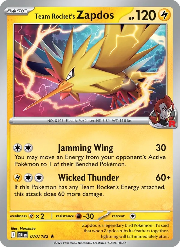 Team Rocket's Zapdos - Destined Rivals #070 [EN]