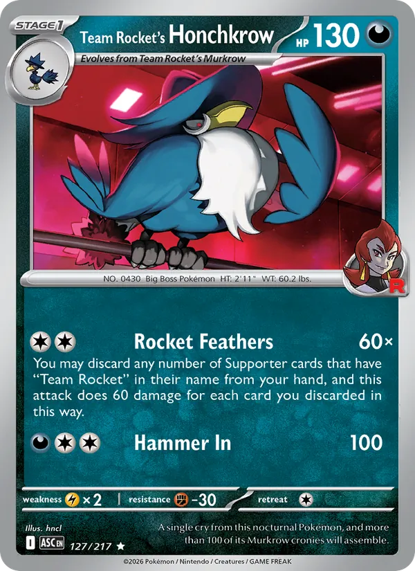 Team Rocket's Honchkrow - Ascended Heroes #127 [EN]