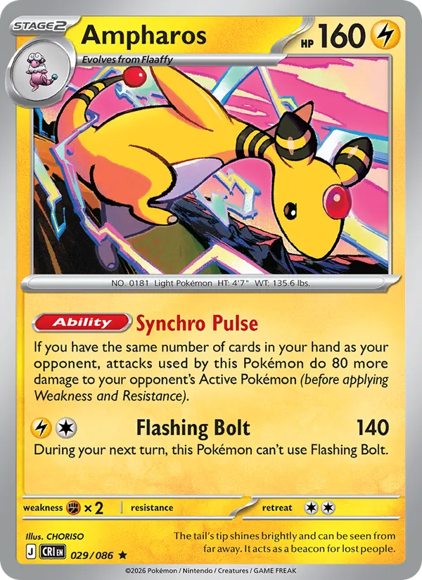 Ampharos - Chaos Rising #029 [EN] Reverse Holo