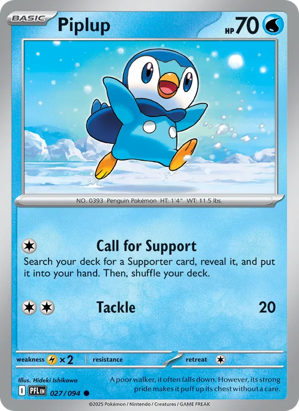 Piplup - Phantasmal Flames #027 [EN] Reverse Holo