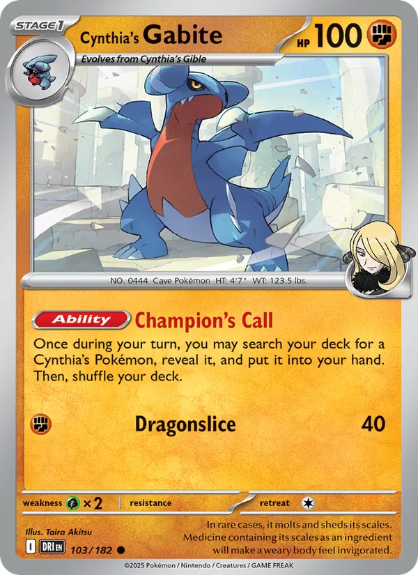 Cynthia's Gabite - Destined Rivals #103 [EN] Reverse Holo