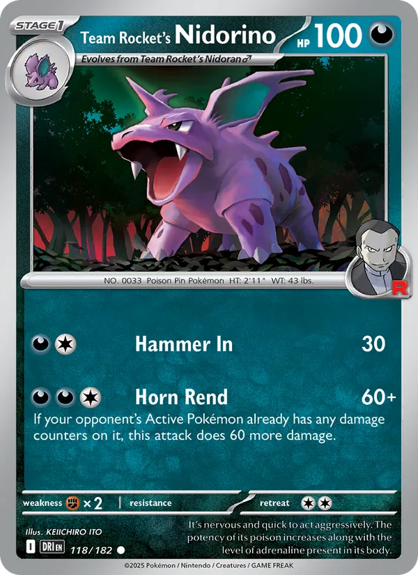 Team Rocket's Nidorino - Destined Rivals #118 [EN]