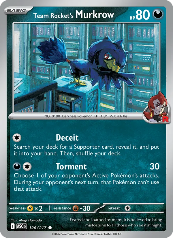 Team Rocket's Murkrow - Ascended Heroes #126 [EN] Reverse Holo