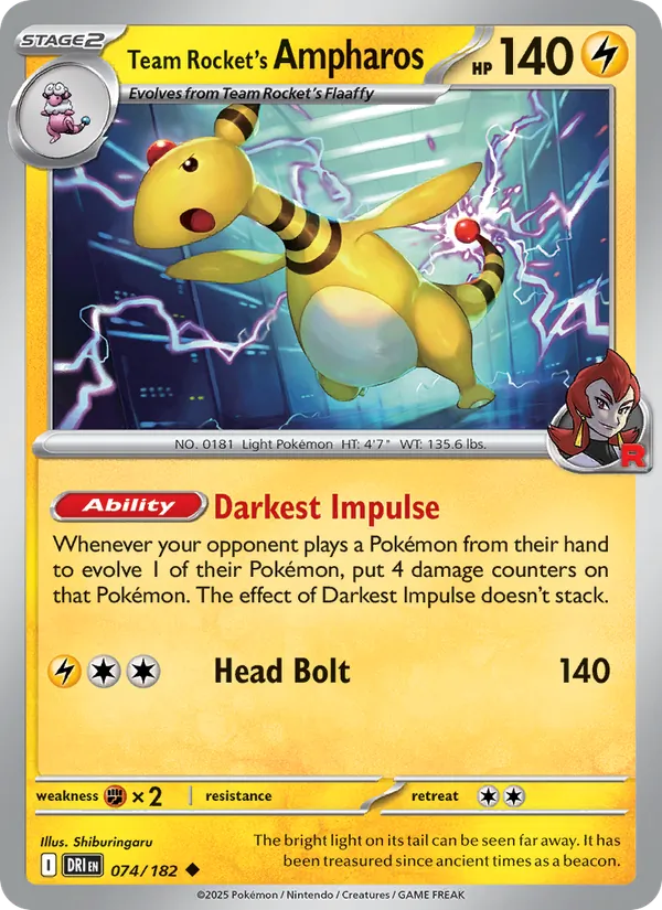 Team Rocket's Ampharos - Destined Rivals #074 [EN]
