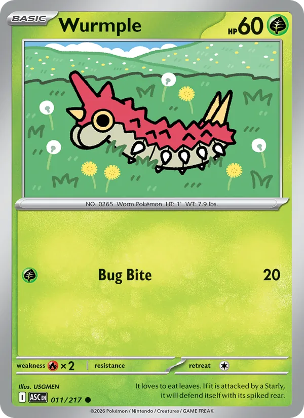 Wurmple - Ascended Heroes #011 [EN] Reverse Holo