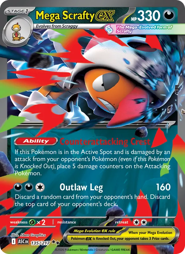 Mega Scrafty ex - Ascended Heroes #135 [EN]
