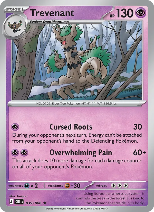 Trevenant - Chaos Rising #039 [EN] Reverse Holo